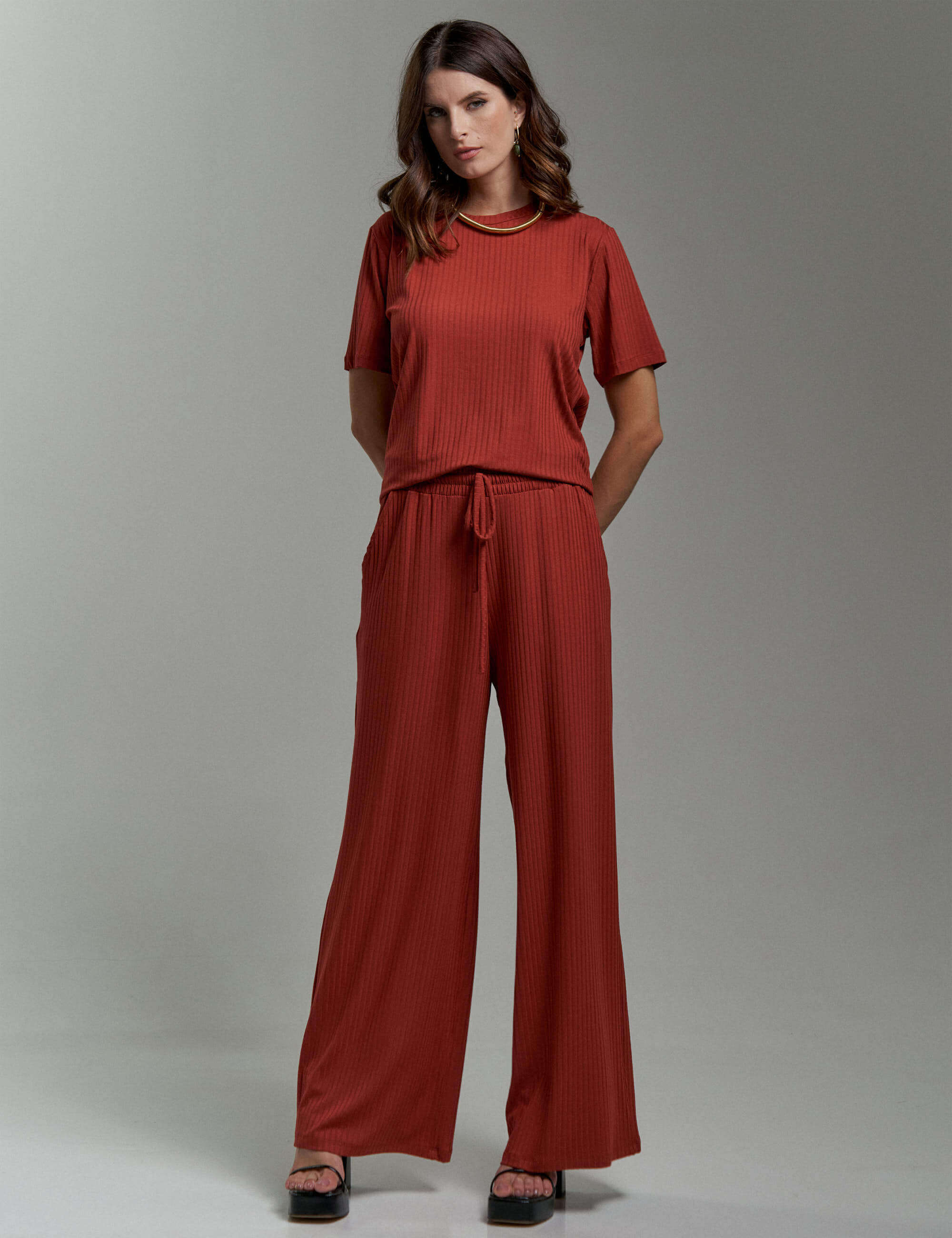 Outono Inverno CalÃ§as Femininas Ultima Moda Calça, Canelado