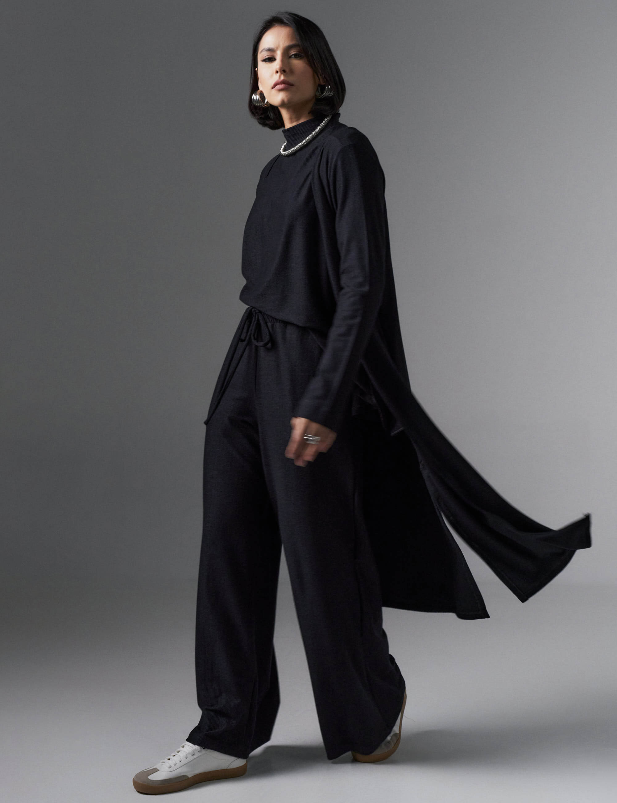 Cardigan Casaco Preto Feminino Longo Cardigan Feminino Midi Manga