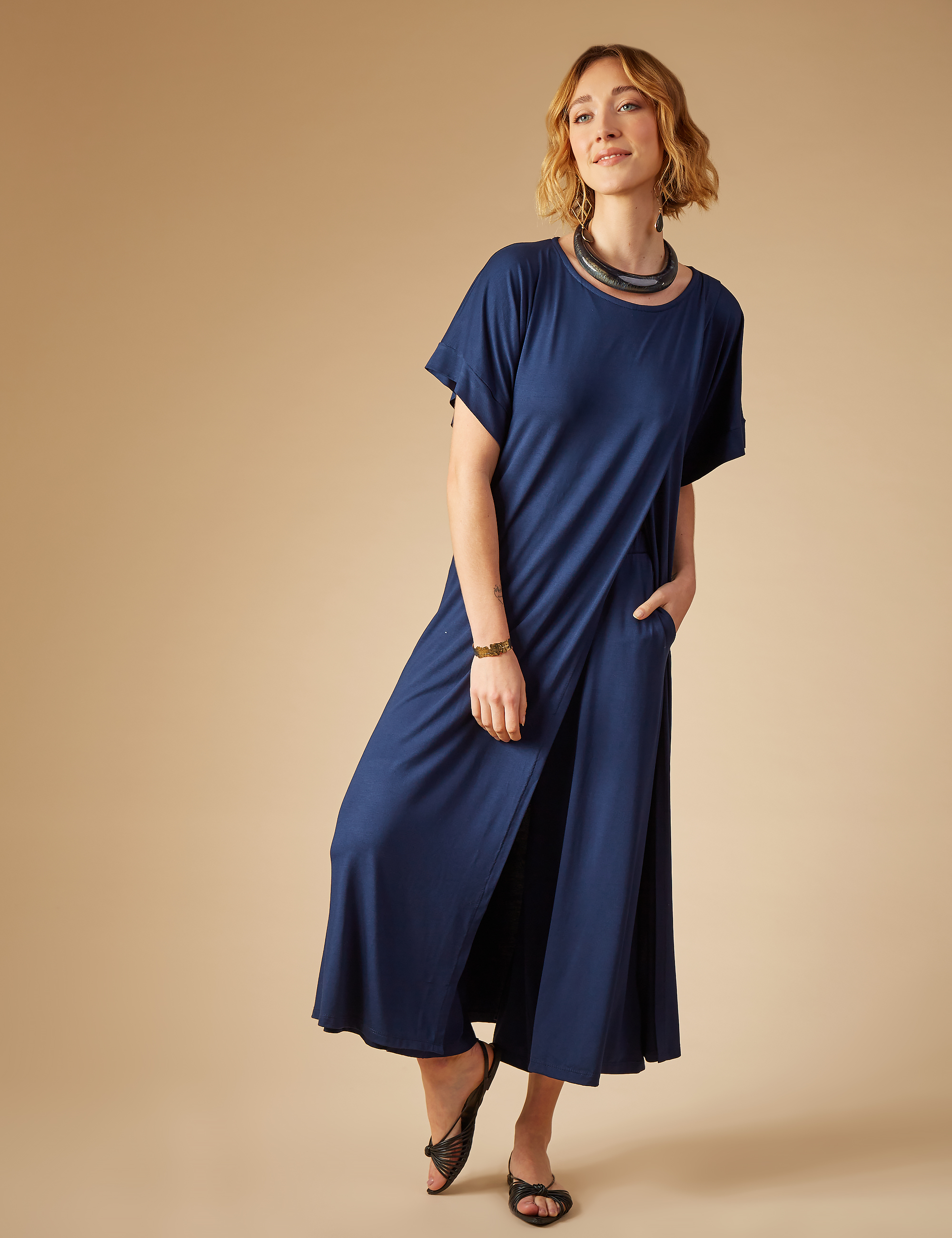 Blusa Túnica Haloumoning Meninas - Manga Curta Com Babados